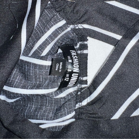 🌀 NWT striped FASHION UNION shorts romper overalls medium m med - Picture 6 of 7